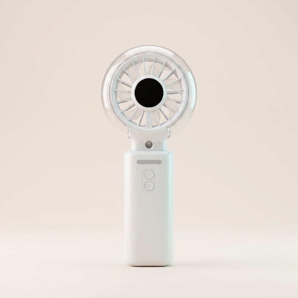 AeroPocket Lite compact white pocket fan for travel